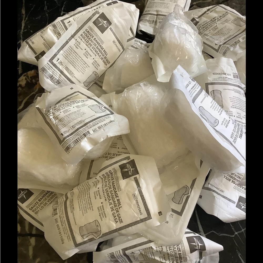 Medline gauze bandage roll 6ply 4.5x4.1 yds lot of 25